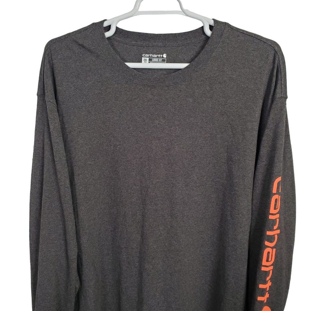 Carhartt Mens Sz 3XL Tall Shirt Loose Fit Heavyweight Long Sleeve Workwear Gray - Picture 5 of 6